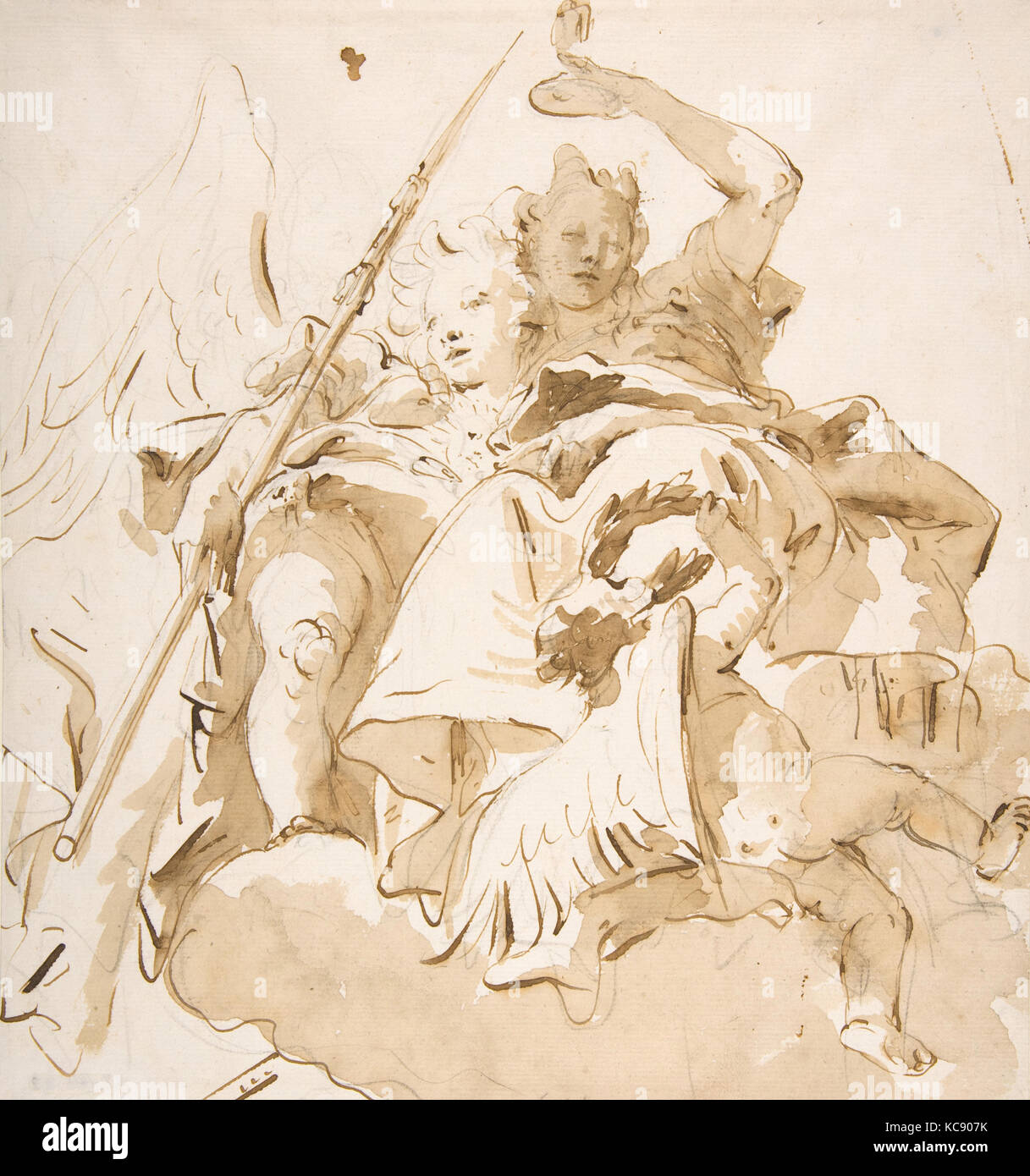 Tugend und Adel, Giovanni Battista Tiepolo, 1696 - 1770 Stockfoto