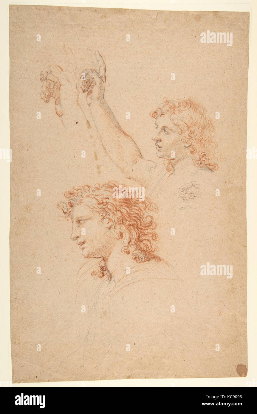 Studien für den Erzengel Gabriel (Recto und verso), Nicolas Mignard, Ca. 1645 Stockfoto