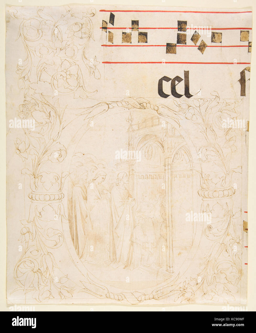 Erste mit Szene von Christus den Tempel betreten eingerichtet., Lorenzo Monaco, 1408-11. Stockfoto
