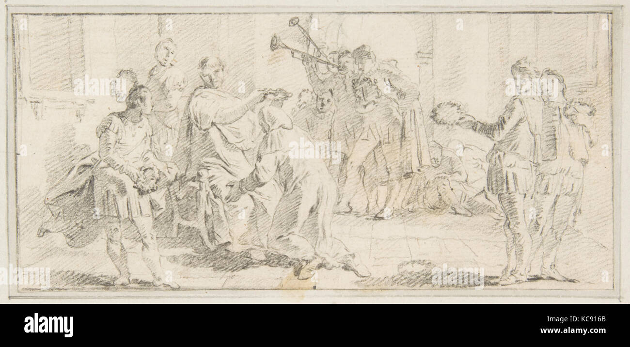 Illustration für ein Buch: allegorischen Szene der Krönung, Giovanni Battista Tiepolo, 1696 - 1770 Stockfoto