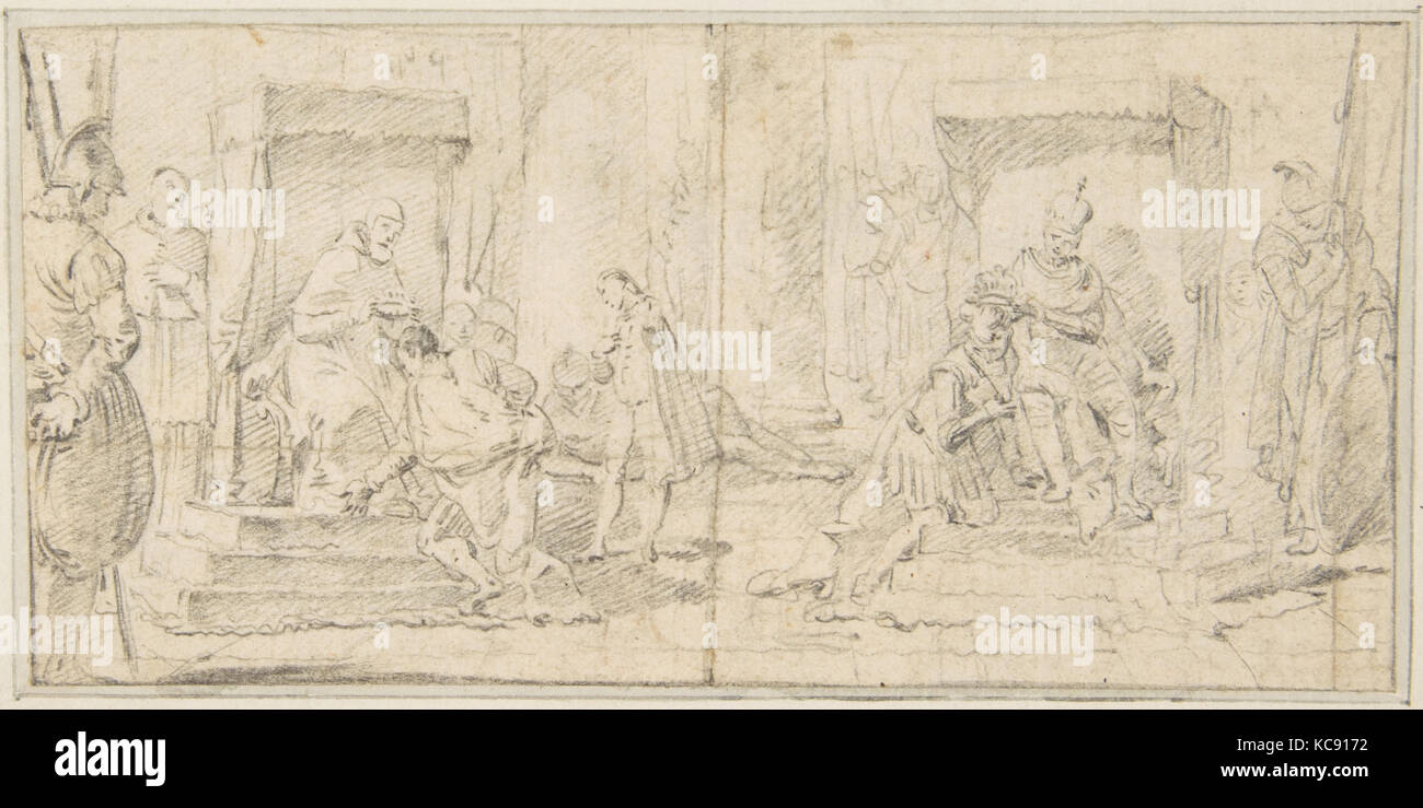 Illustration für ein Buch: Zwei Szenen der Krönung, Giovanni Battista Tiepolo, 1696 - 1770 Stockfoto