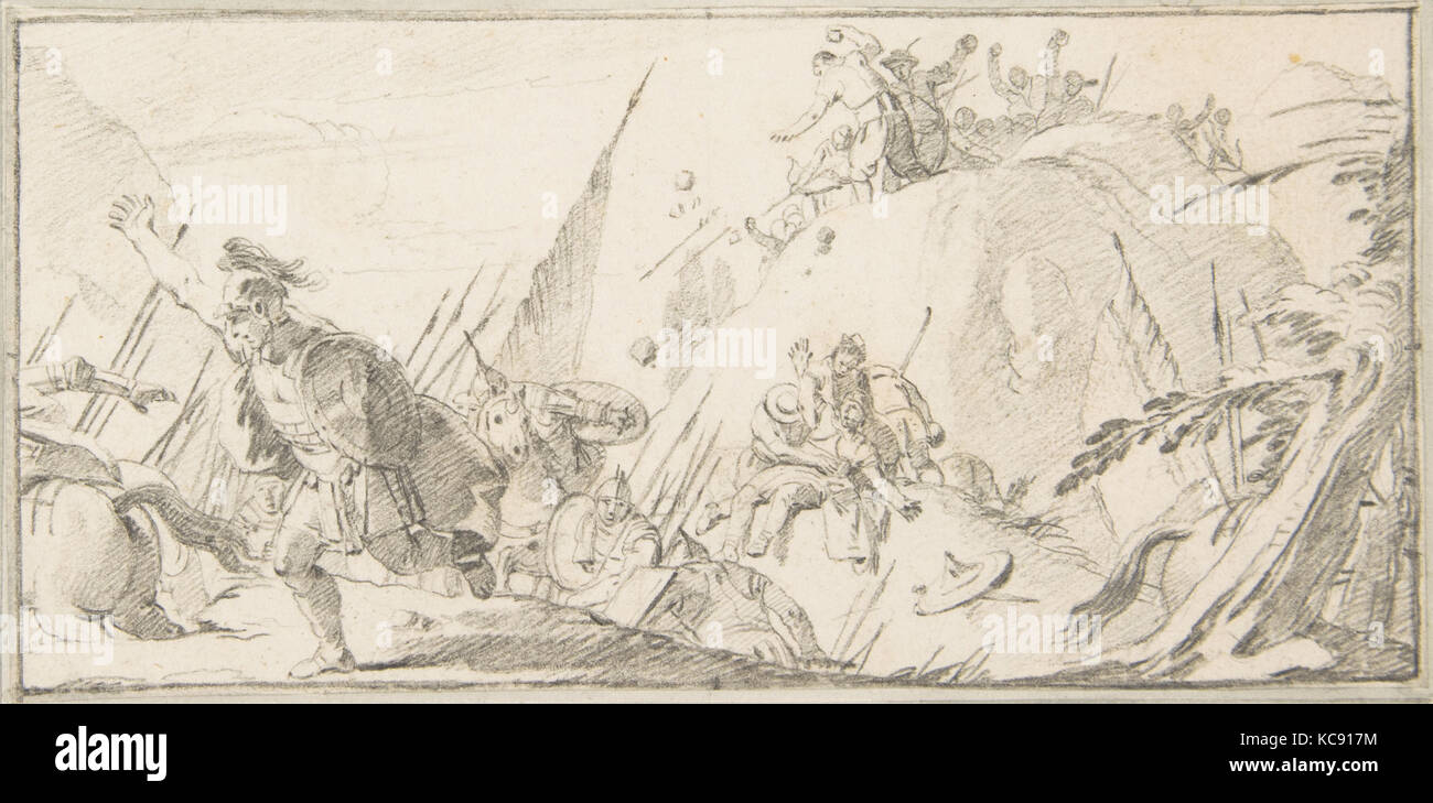 Illustration für ein Buch: Szene des Kampfes, Giovanni Battista Tiepolo, 1696 - 1770 Stockfoto