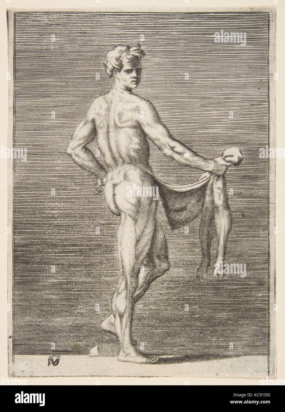 Zogen die Menschen von hinten gesehen, Giulio Bonasone, 1531-76 Stockfoto
