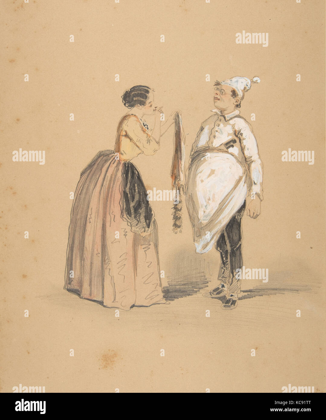Eine Frau und ihr Koch, Anonym, Französisch, 19., 19. Jahrhundert Stockfoto