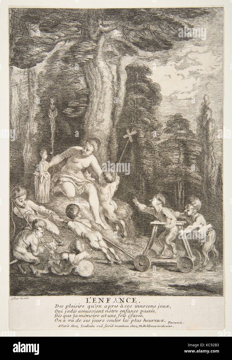 Adoleszenz, n.d., Ätzen, Bild: 9 1/4 x 6 1/4 in. (23,5 x 15,8 cm), getrimmt auf Bild, Drucke, Claude Gillot (Französisch, Langres Stockfoto