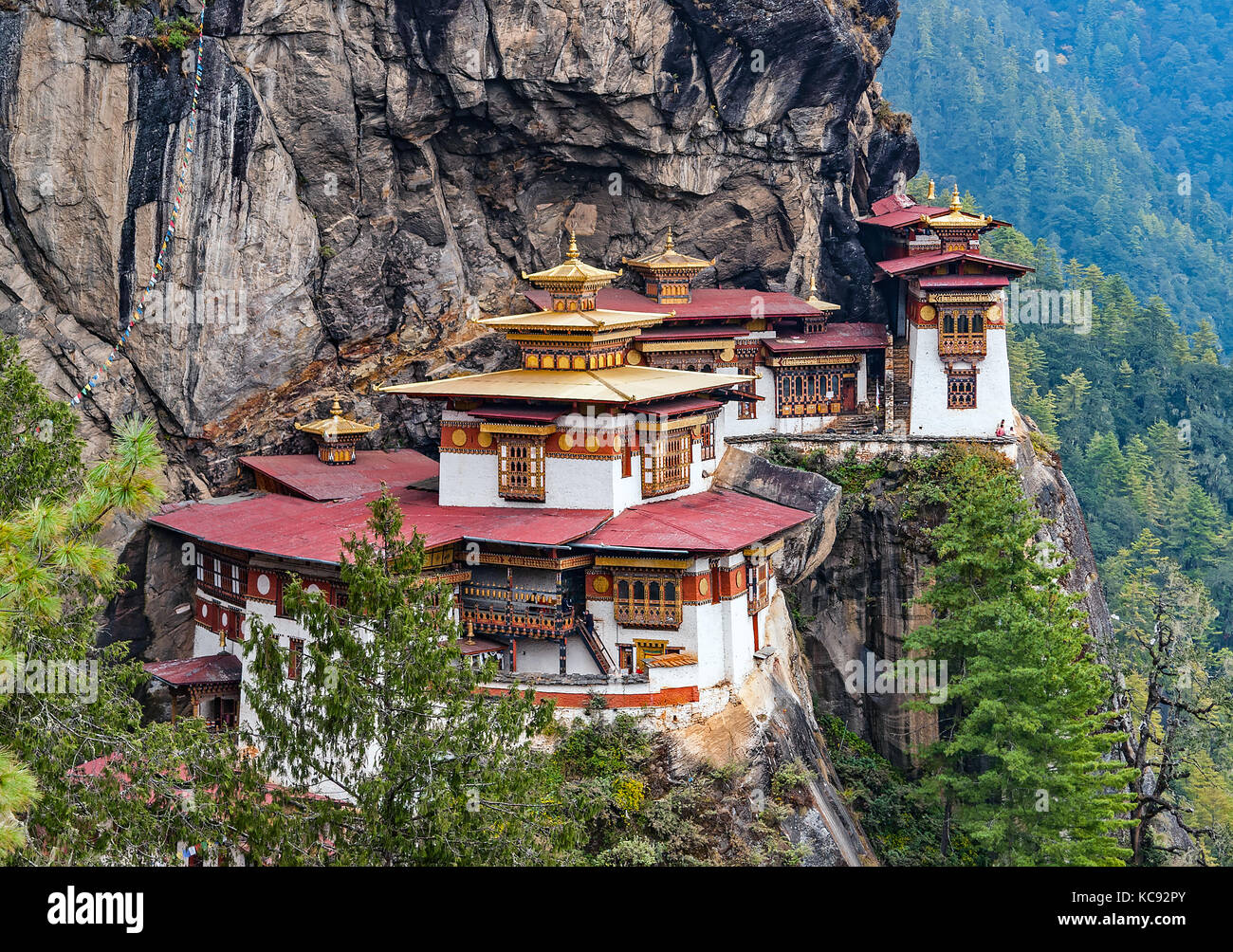Paro Taktsang: Der Tiger Nest Kloster - Bhutan Stockfoto