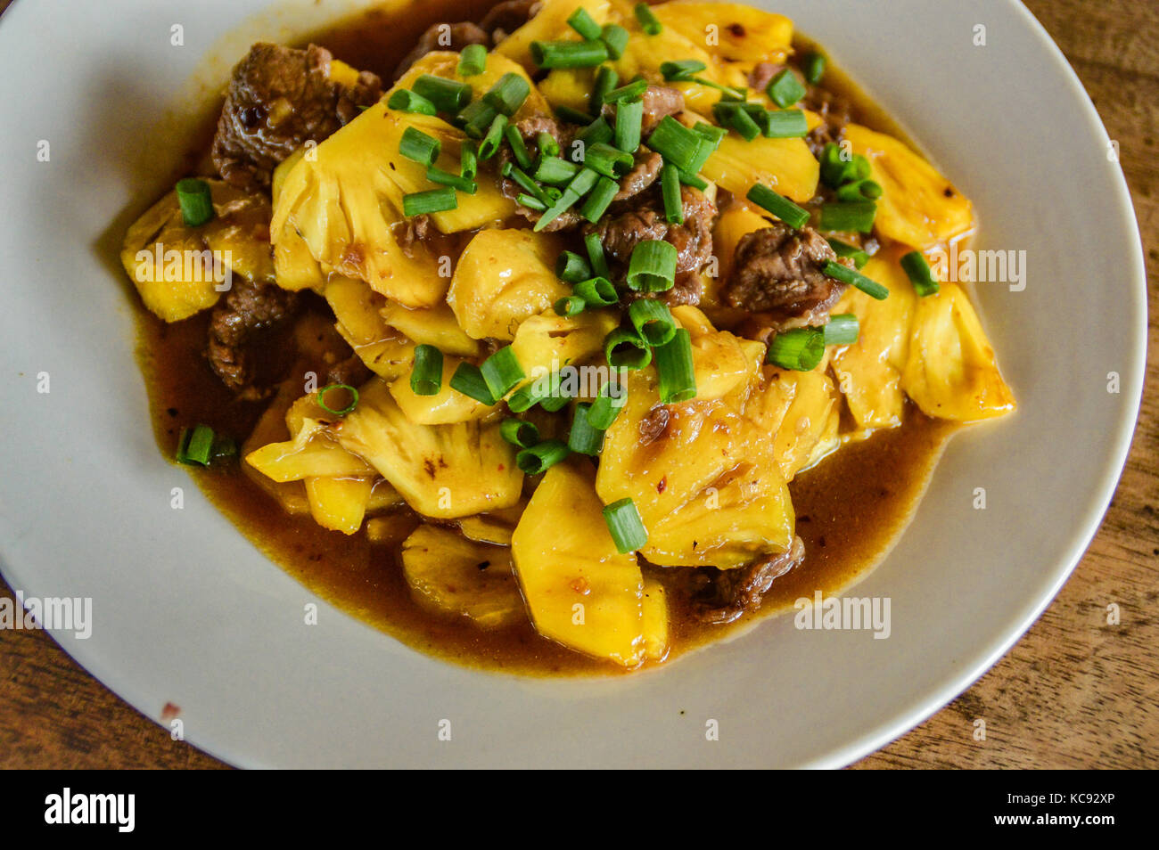 Rindfleisch Loklak, einem beliebten Kambodschanischen Essen Stockfoto