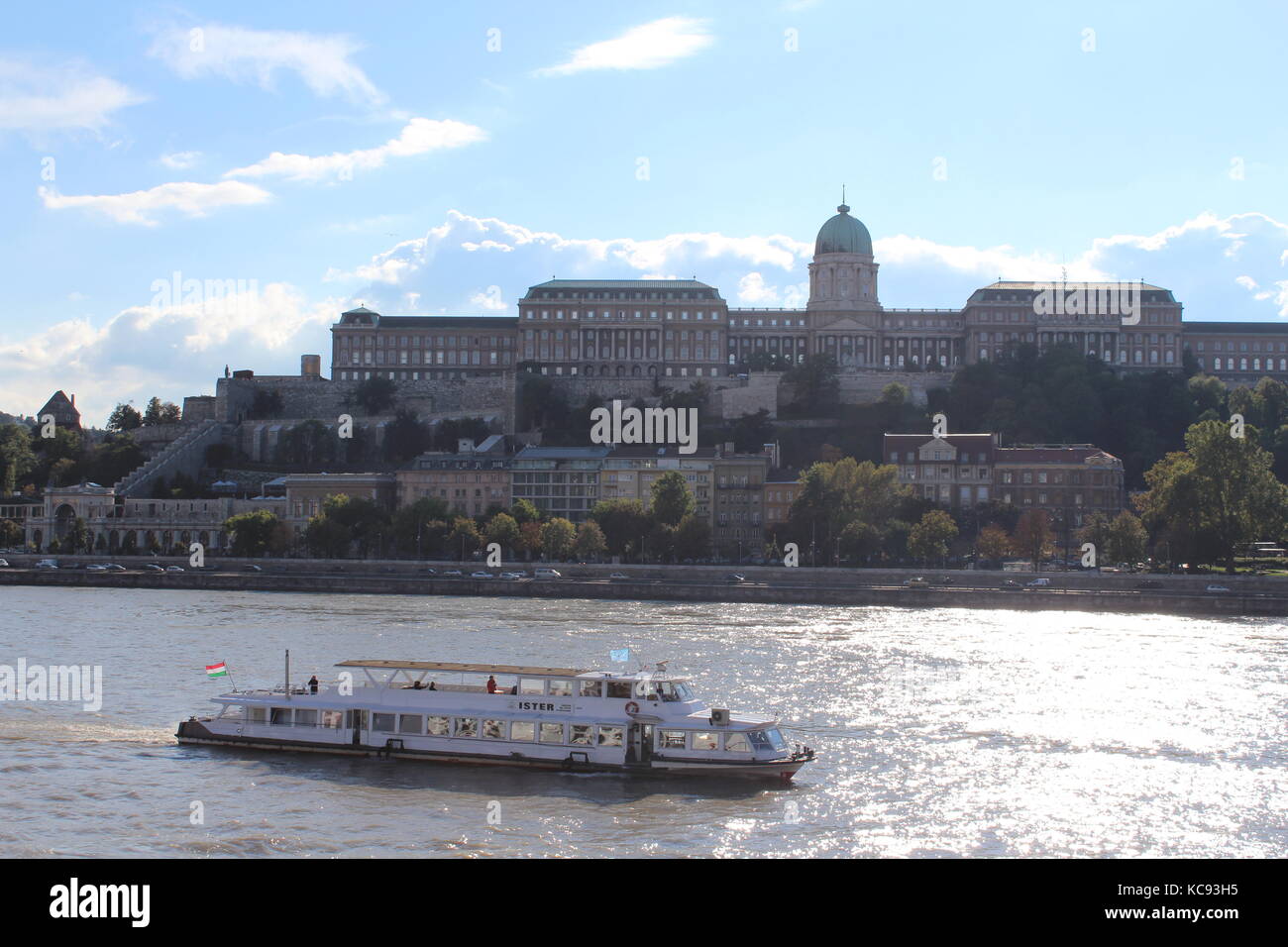 Die Budaer Burg und Donau Stockfoto