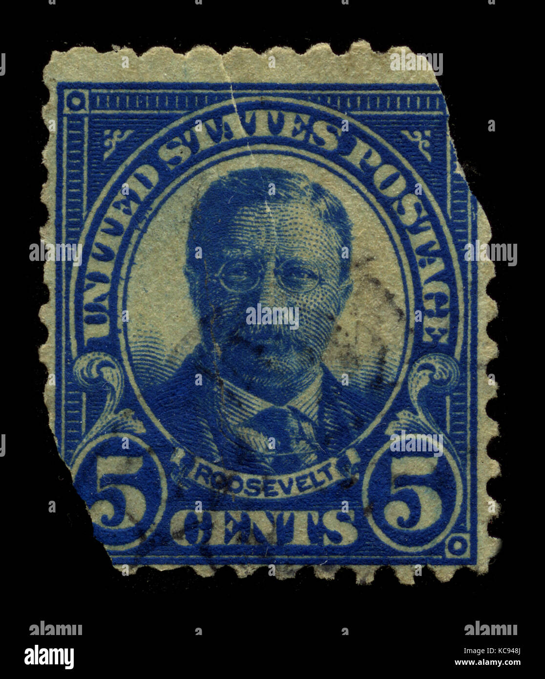 Usa - ca. 1930: einen Stempel in den usa zeigt Porträt Präsidenten Theodore "Teddy" Roosevelt ca. 1930 gedruckt. Stockfoto