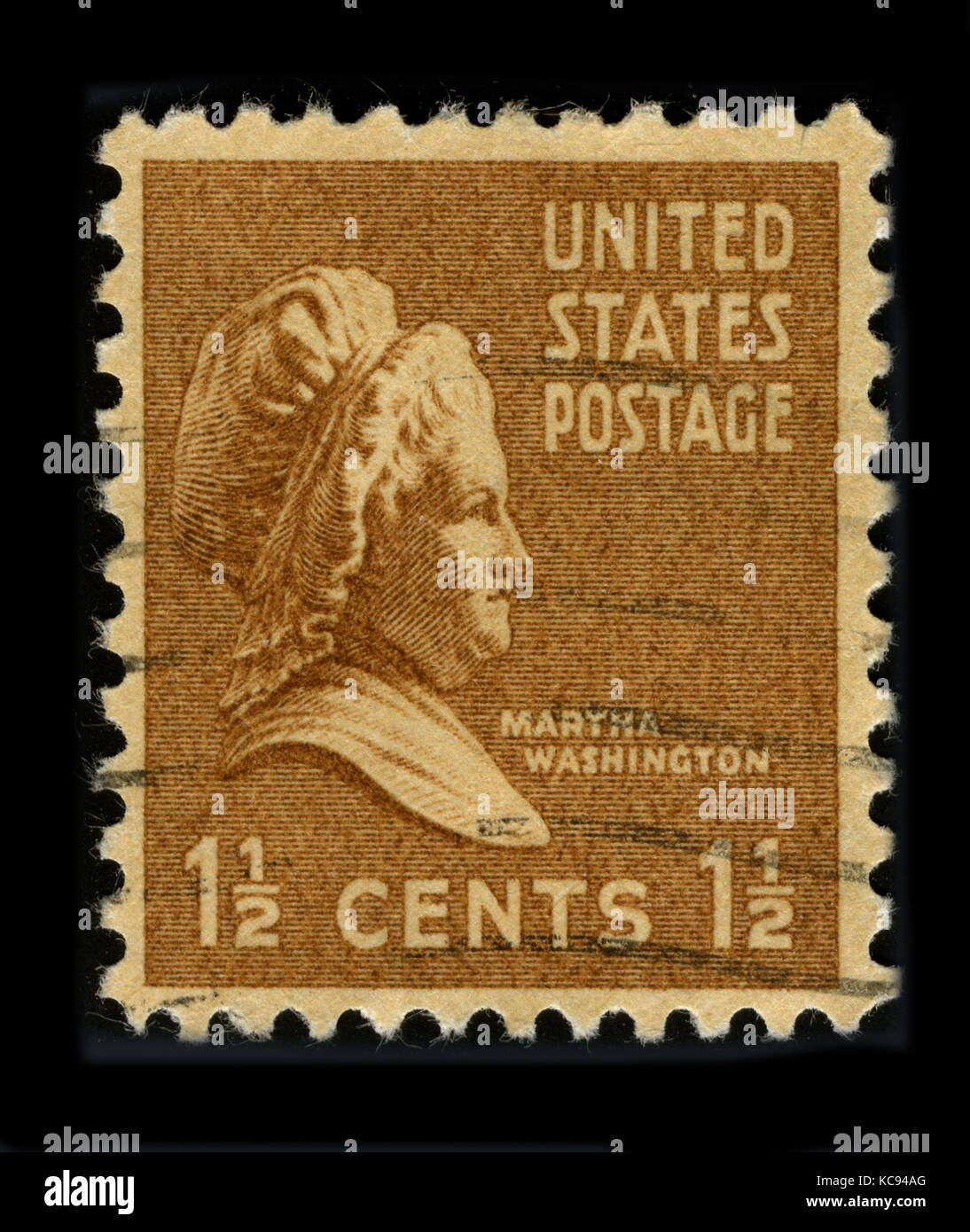 USA - um 1930: Eine Briefmarke gedruckt in USA zeigt Porträt Martha Washington um 1930. Stockfoto