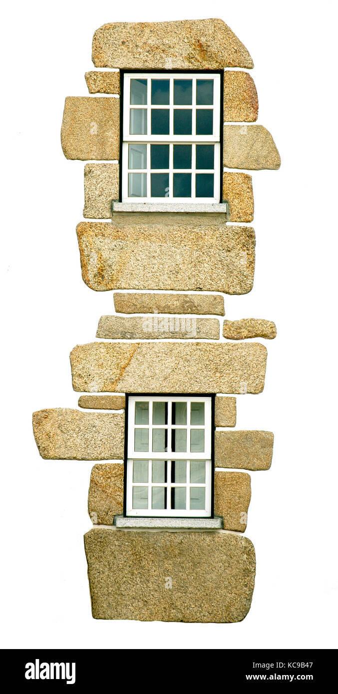 Granit windows von Melo Dorf. Serra da Estrela Naturpark. Portugal Stockfoto