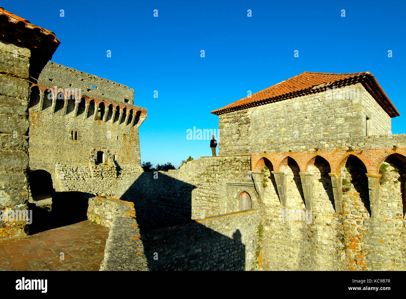 Das mächtige Schloss von Ourém, das aus dem XII Jahrhundert stammt. Portugal Stockfoto