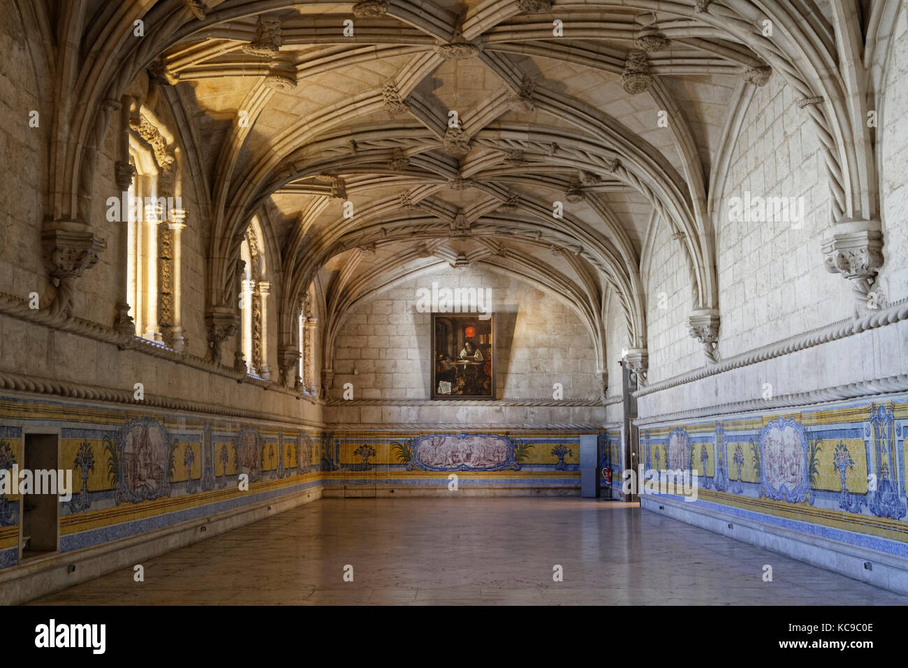 LISSABON, Portugal, 6. April 2017 : das Refektorium im Kloster Jeronimos. Eines der prominentesten Beispiele des portugiesischen spätgotischen Manuelinestes Stockfoto