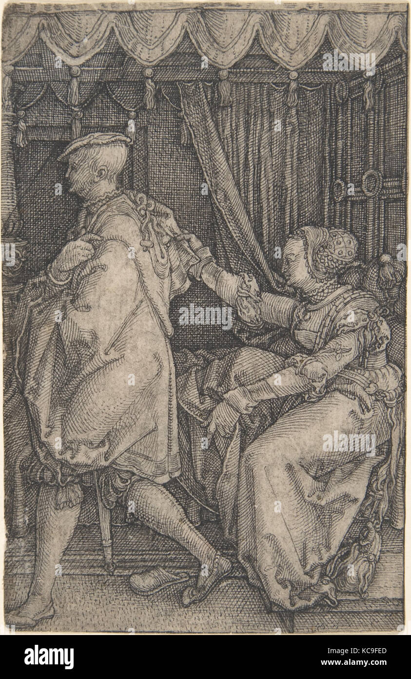Joseph und Potiphars Frau, Heinrich Aldegrever, 1510-65 Stockfoto