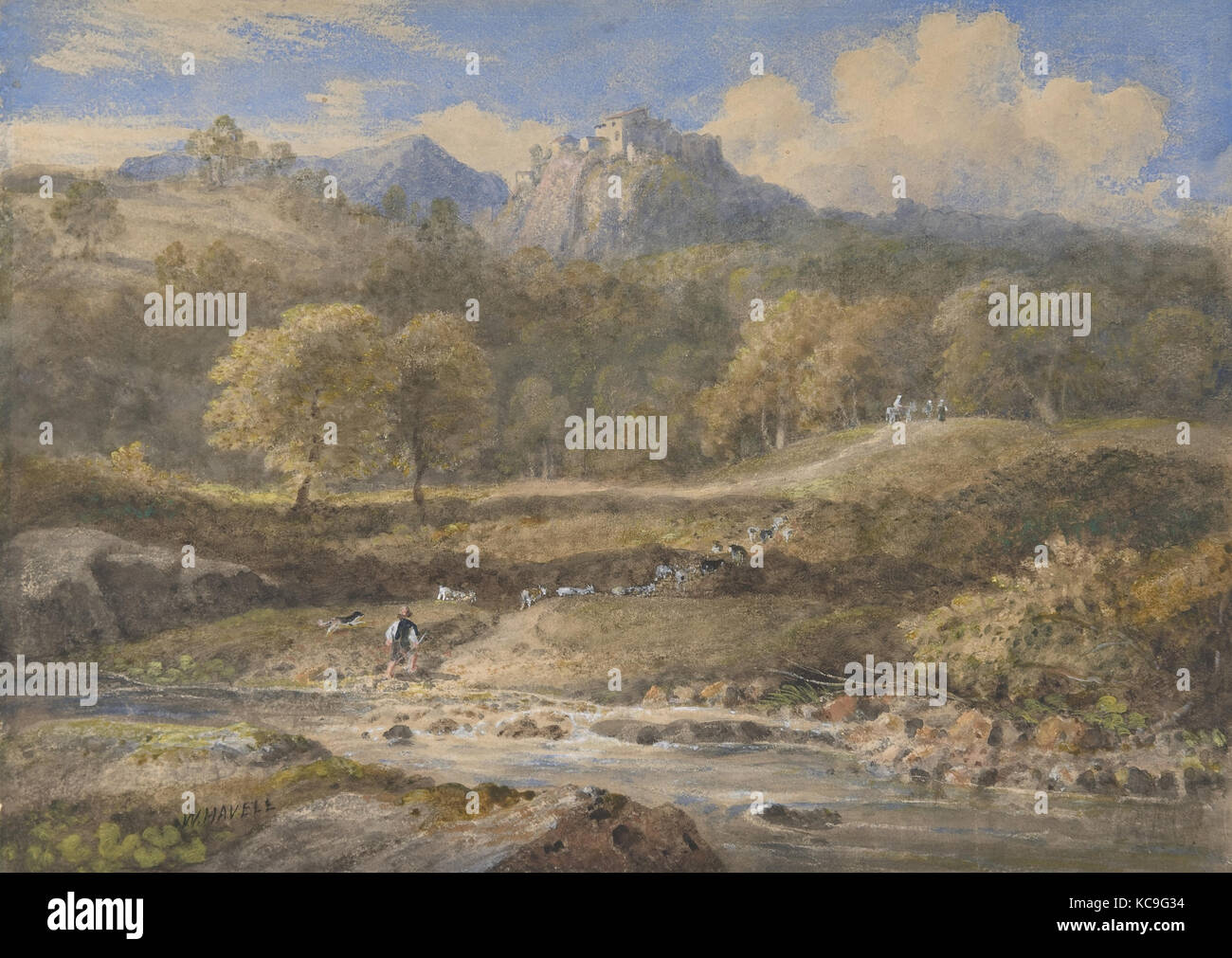 Licenza, in der Nähe von Rom: Horace's Villa, William Havell, Ca. 1828 - 29. Stockfoto