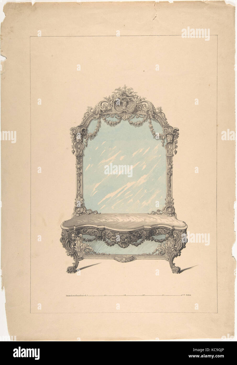 Design für Konsolentisch, Robert William Hume, 1850 - 1904 Stockfoto