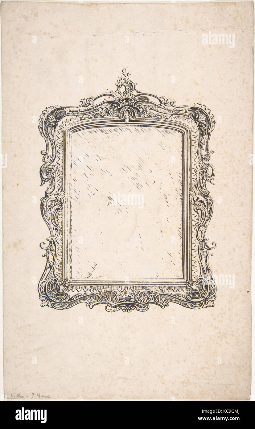 Design für Rahmen, 1830-1900, Tinte, Robert William Hume (Briten, London 1816 - 1904 Long Island City Stockfoto