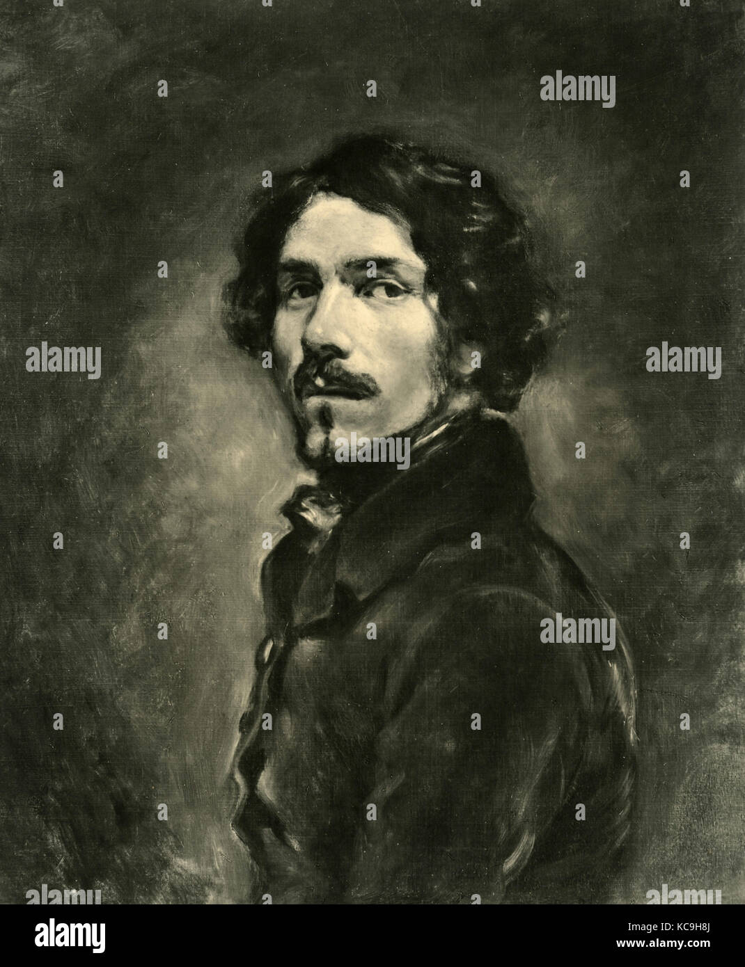 Selfportrait des französischen Malers Eugene Delacroix Stockfotografie