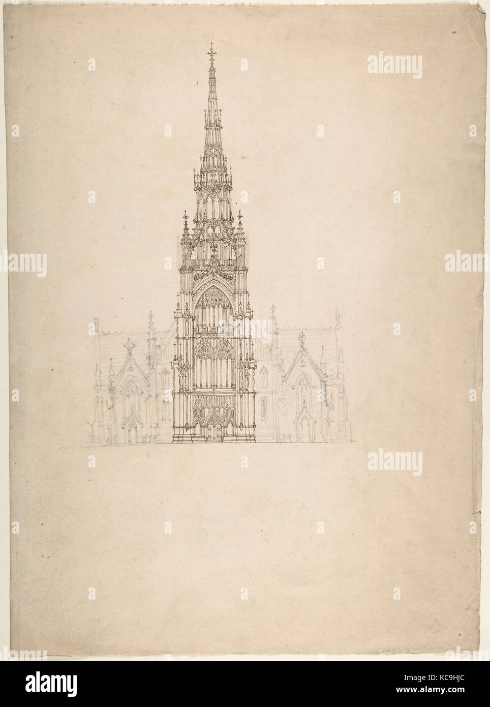 Design für eine Kirche in der Gestaltet, Perspektive, Anonyme, Briten, 19. Jahrhundert, 19. Jahrhundert Stockfoto