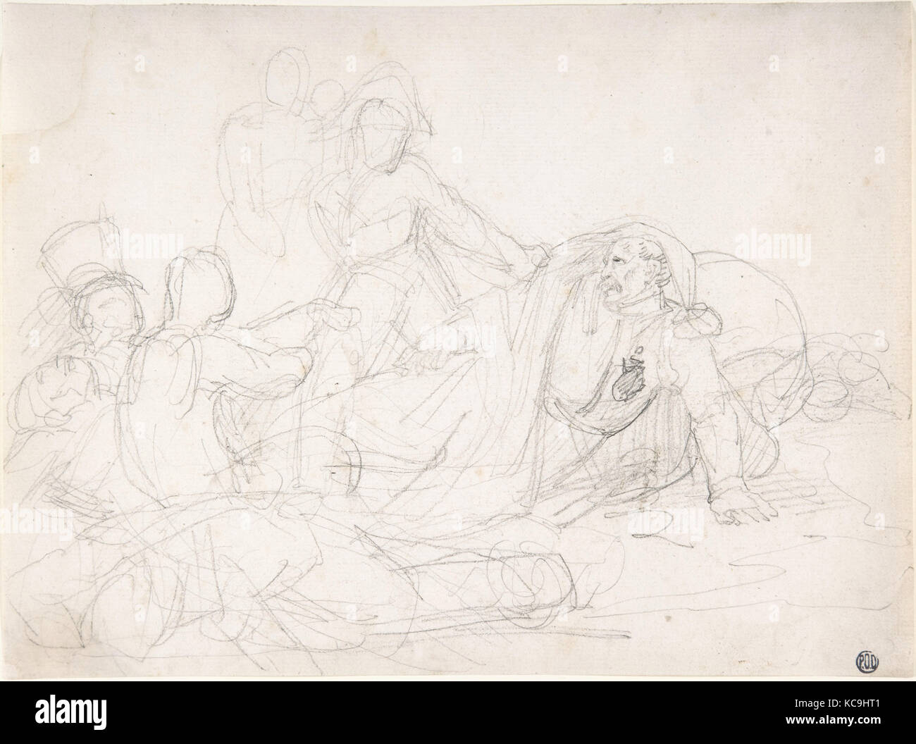 Gefallenen Soldaten, 1800 - 1824, Graphit auf Papier, 8 1/8 x 11 in. (20,7 x 28 cm), Zeichnungen, Theodore Gericault (Französisch, Rouen Stockfoto