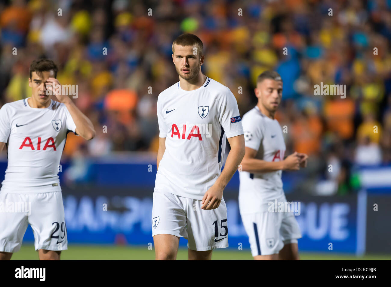 Nicosia, Zypern - 26. Semptember 2017: Spieler von Tottenham Eric Dier in Aktion während der UEFA Champions League Spiel zwischen APOEL VS Tottenham Hotspu Stockfoto