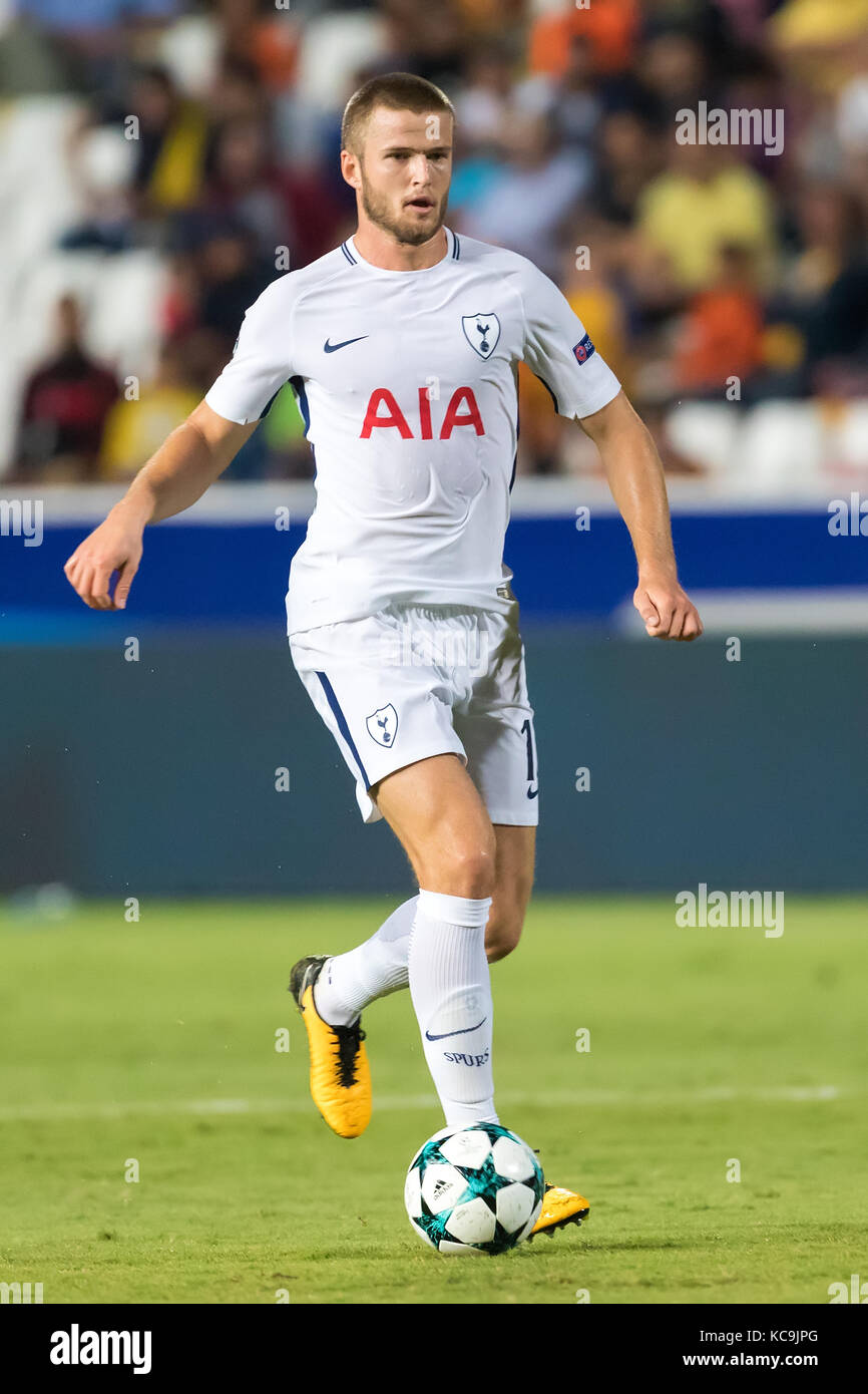 Nicosia, Zypern - 26. Semptember 2017: Spieler von Tottenham Eric Dier in Aktion während der UEFA Champions League Spiel zwischen APOEL VS Tottenham Hotspu Stockfoto