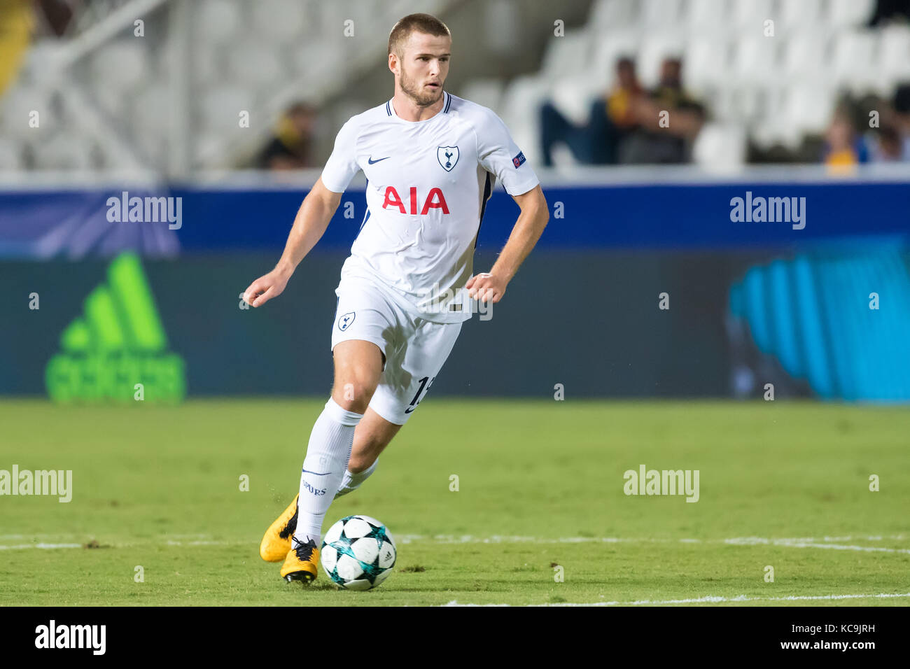 Nicosia, Zypern - 26. Semptember 2017: Spieler von Tottenham Eric Dier in Aktion während der UEFA Champions League Spiel zwischen APOEL VS Tottenham Hotspu Stockfoto