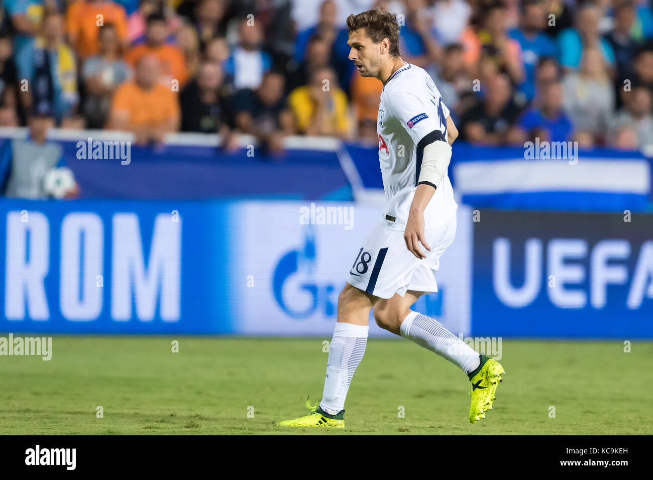 Nicosia, Zypern - 26. Semptember 2017: Spieler von Tottenham Fernando Llorente in Aktion während der UEFA Champions League Spiel zwischen APOEL VS Tottenha Stockfoto