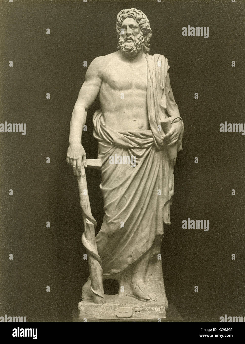 Aesculapius, Skulptur Stockfoto