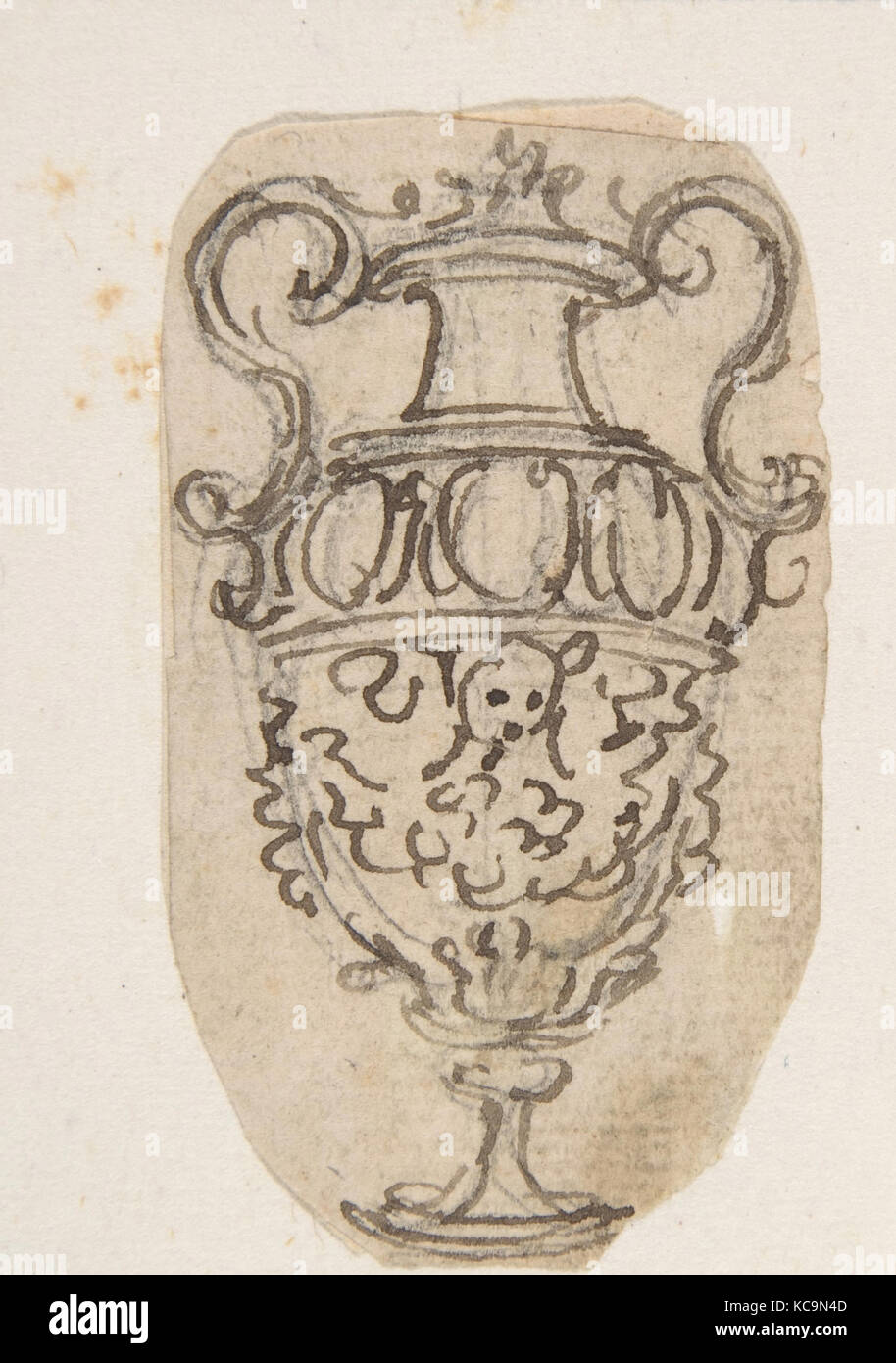 Umrisse einer farbkühlsystem Für eine Vase mit zwei Griffen, Giovanni Battista Foggini, 1652 - 1725 Stockfoto