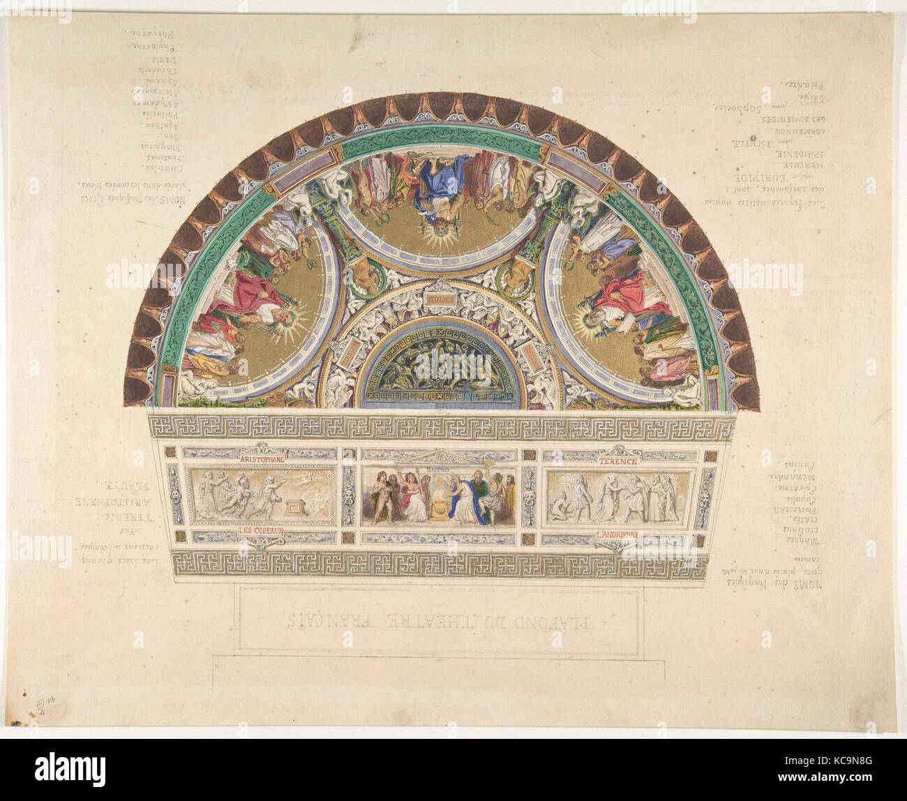 Design für eine Decke am Théatre Français, Paris, Aimé Chenavard, 1810-38 Stockfoto