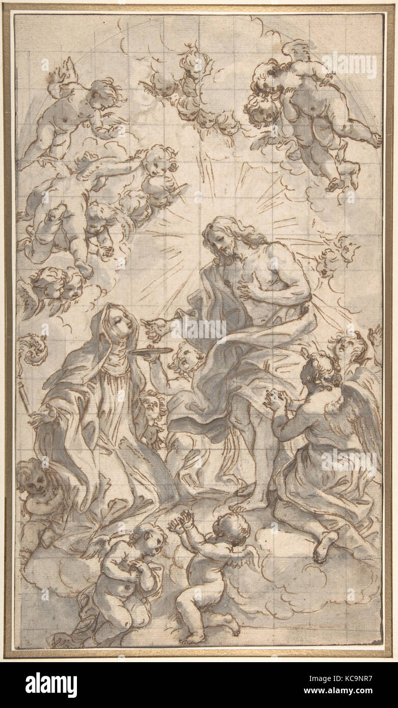 Christus, der Host zu einem Heiligen Äbtissin, Giovanni Battista Gaulli, 1690 Stockfoto