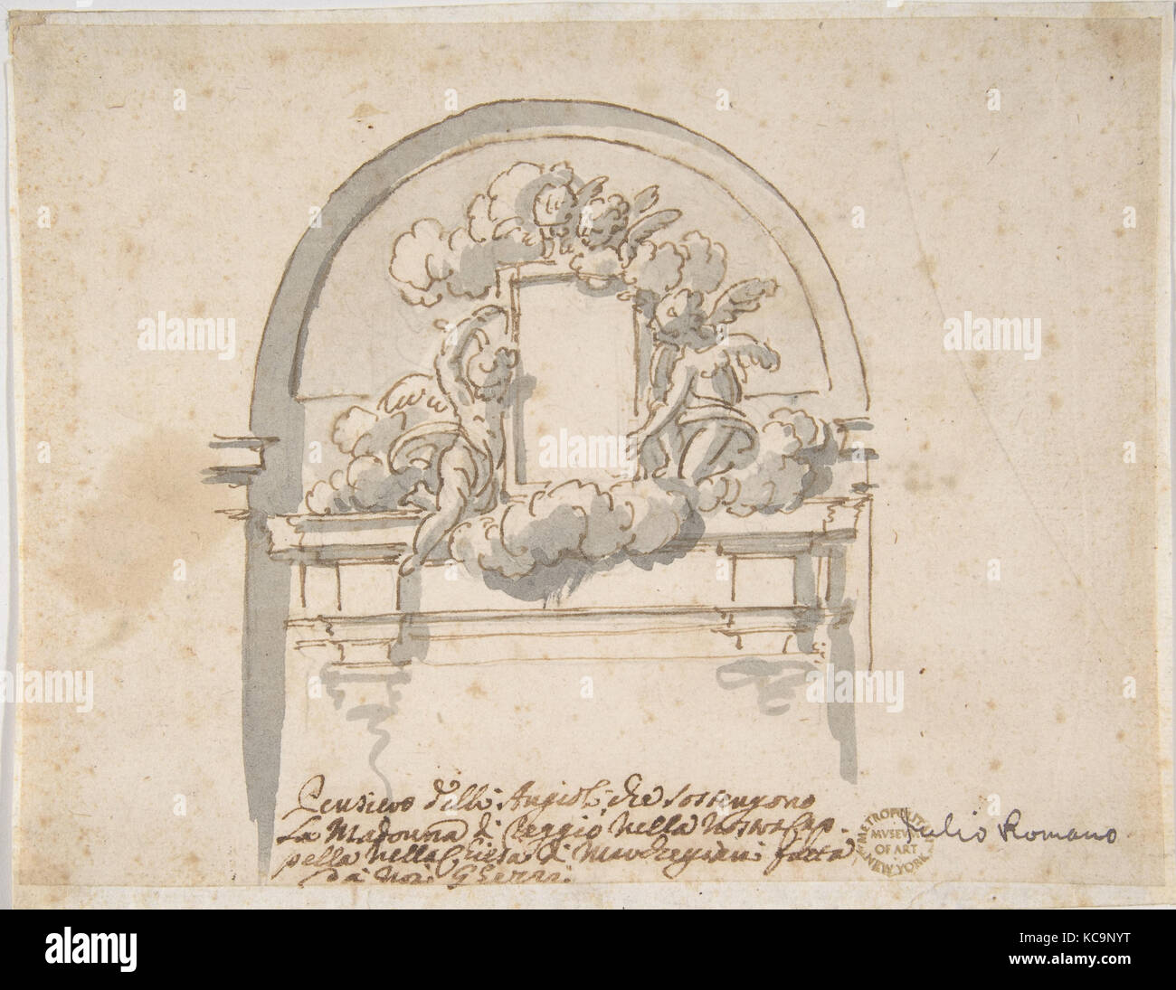 Unterstützung der Engel ein Frame, Pier Leone Ghezzi, 1674 - 1755 Stockfoto