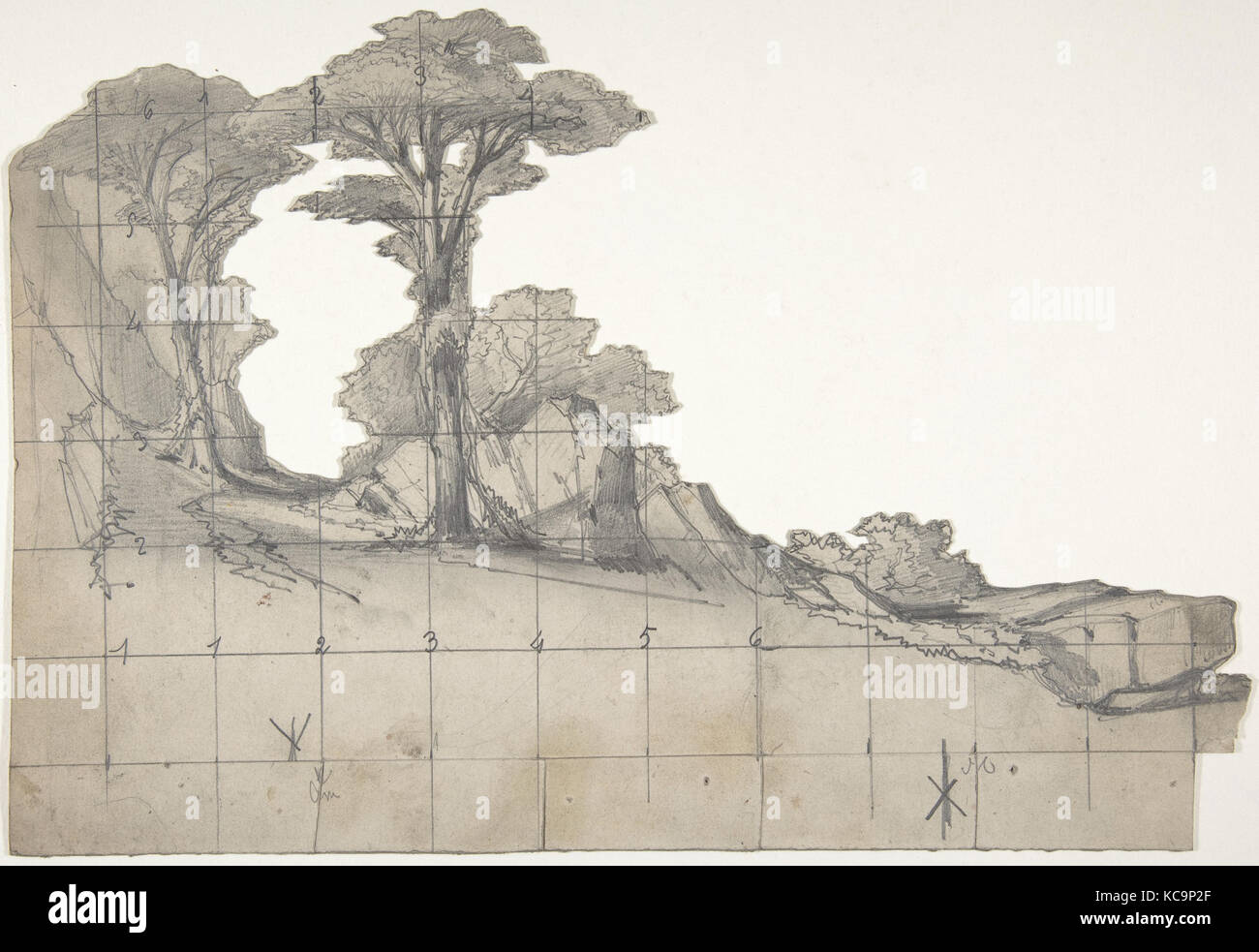 Design für ein Bühnenbild in der Opéra, Paris, Eugène Cicéri, 1830-90 Stockfoto