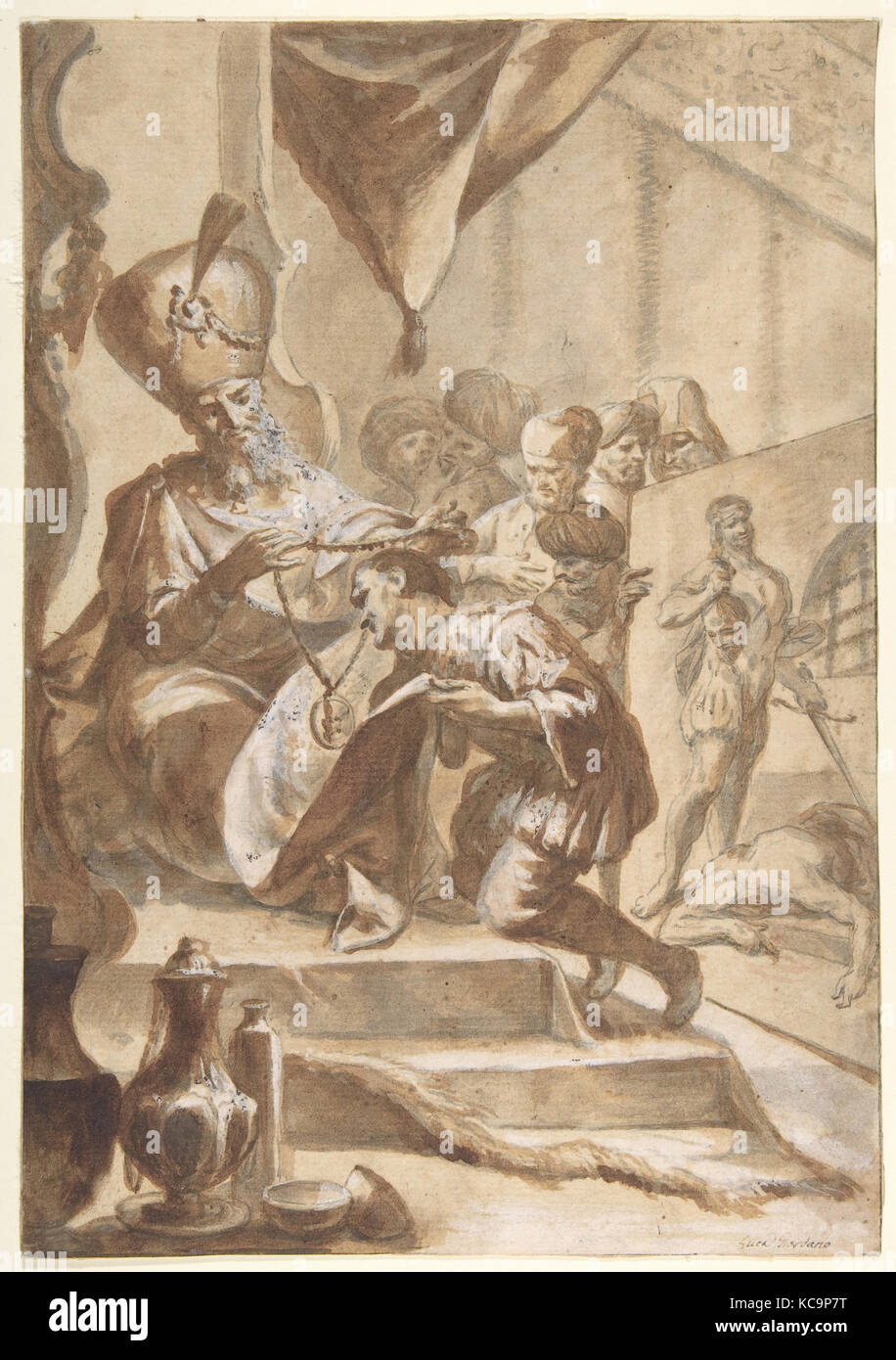 Der Maler belohnt, Kreis von Luca Giordano, 1634 - 1705 Stockfoto