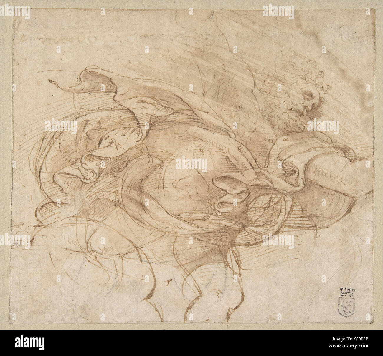 Jupiter Hurling a Thunderbolt, Giulio Romano, 1530-37 Stockfoto