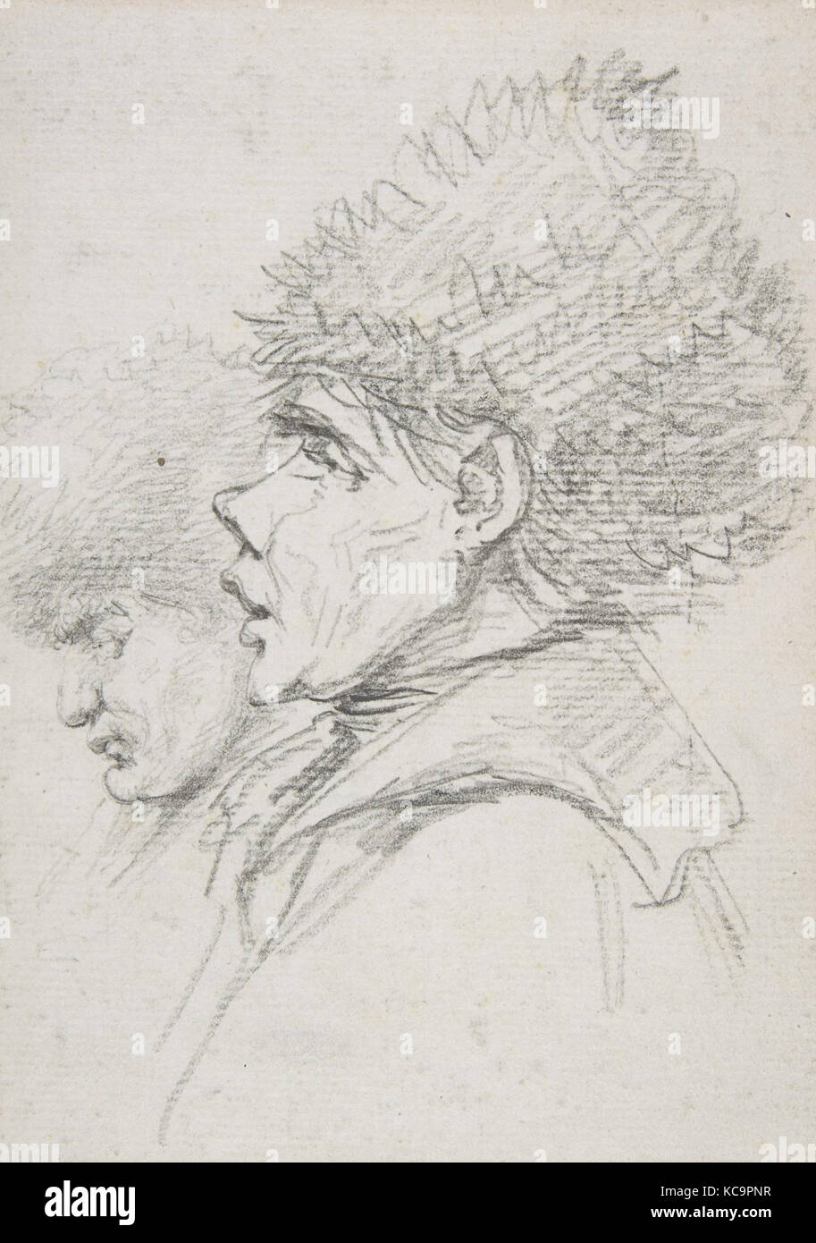 Profil von zwei Soldaten das Tragen von Pelz Caps, Baron Dominique Vivant Denon, Ca. 1794 Stockfoto