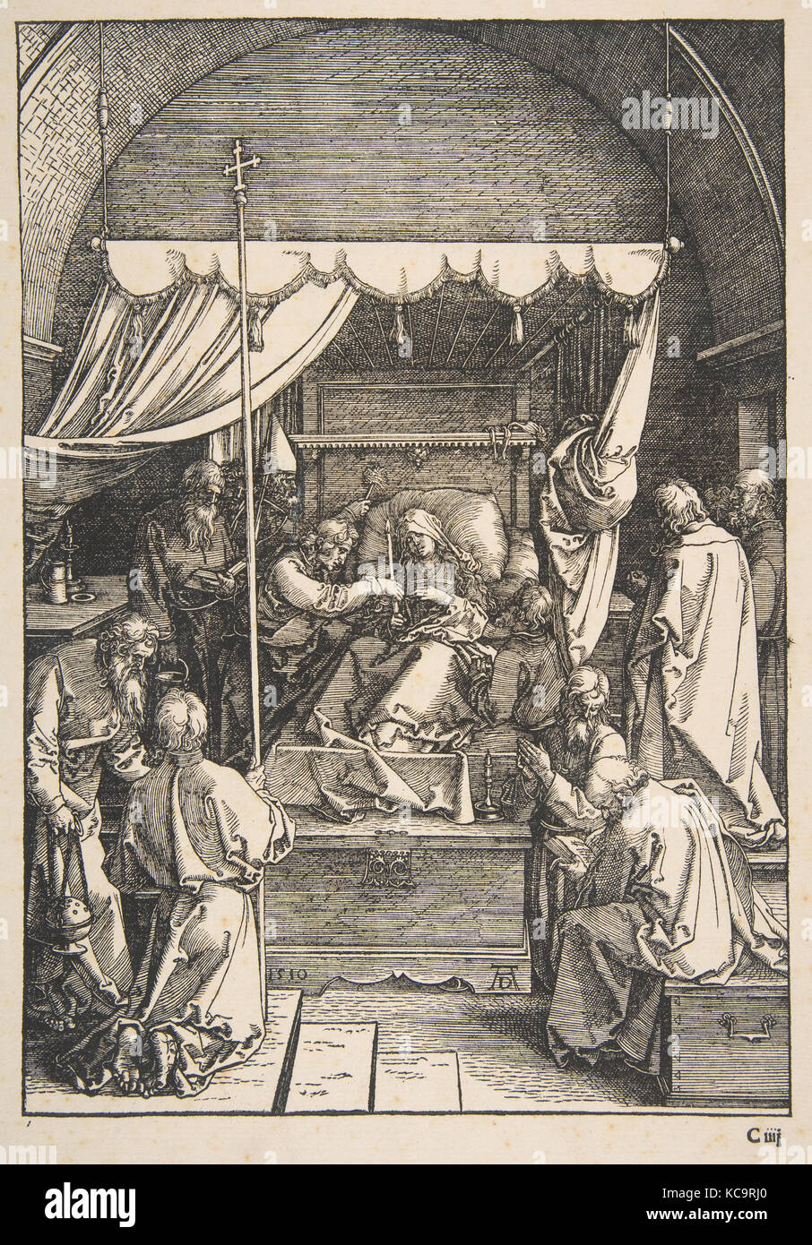 Der Tod der Jungfrau, aus dem Leben der Jungfrau, der lateinischen Ausgabe, 1511, Albrecht Dürer, 1511 Stockfoto