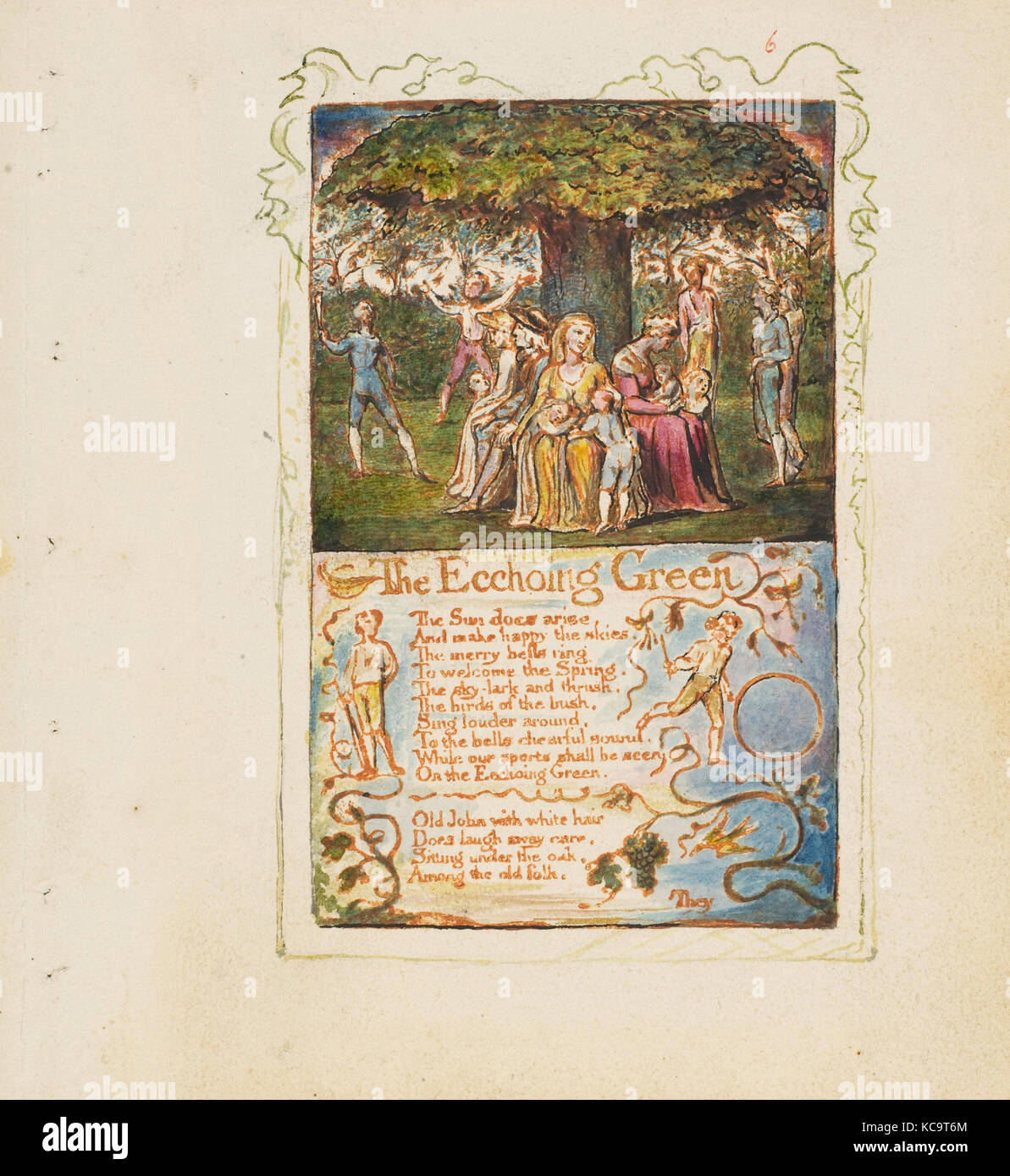 Lieder der Unschuld und Erfahrung: Die Ecchoing Green, William Blake, Ca. 1825 Stockfoto