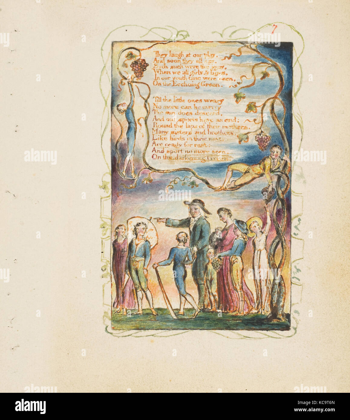 Lieder der Unschuld und Erfahrung: Die Ecchoing Grün (zweite Platte), William Blake, Ca. 1825 Stockfoto