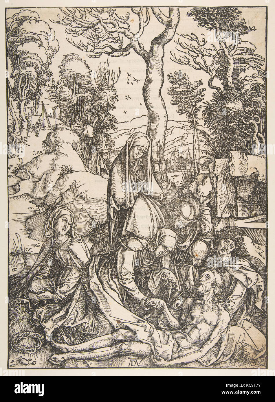 Die Wehklage über Christus, n.d., Holzschnitt, Blatt: 15 7/16 x 11 1/16-in. (39,2 x 28,1 cm), Drucke, Albrecht Dürer (Deutsch Stockfoto