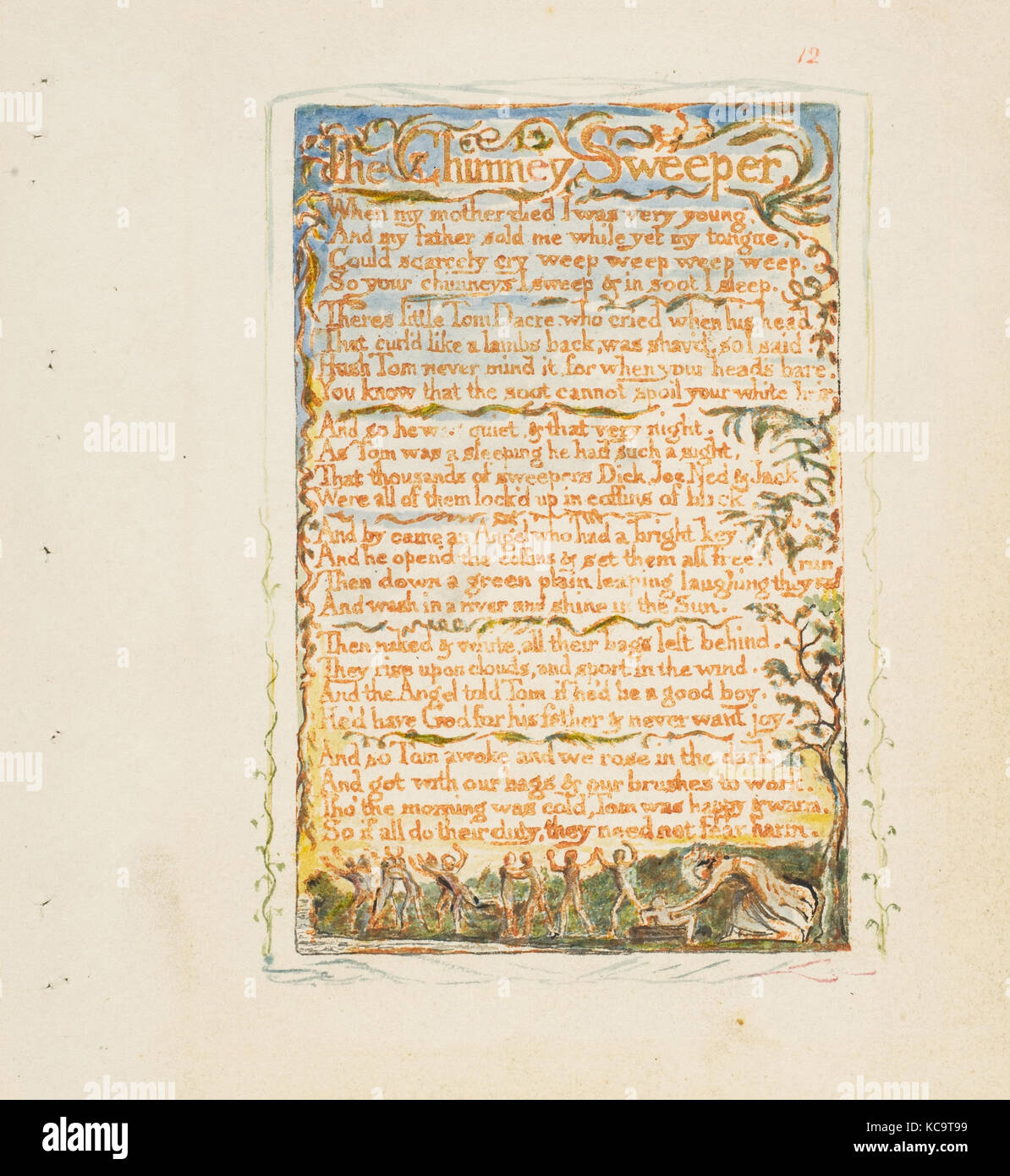 Lieder der Unschuld und Erfahrung: die Schornsteinfeger, William Blake, Ca. 1825 Stockfoto