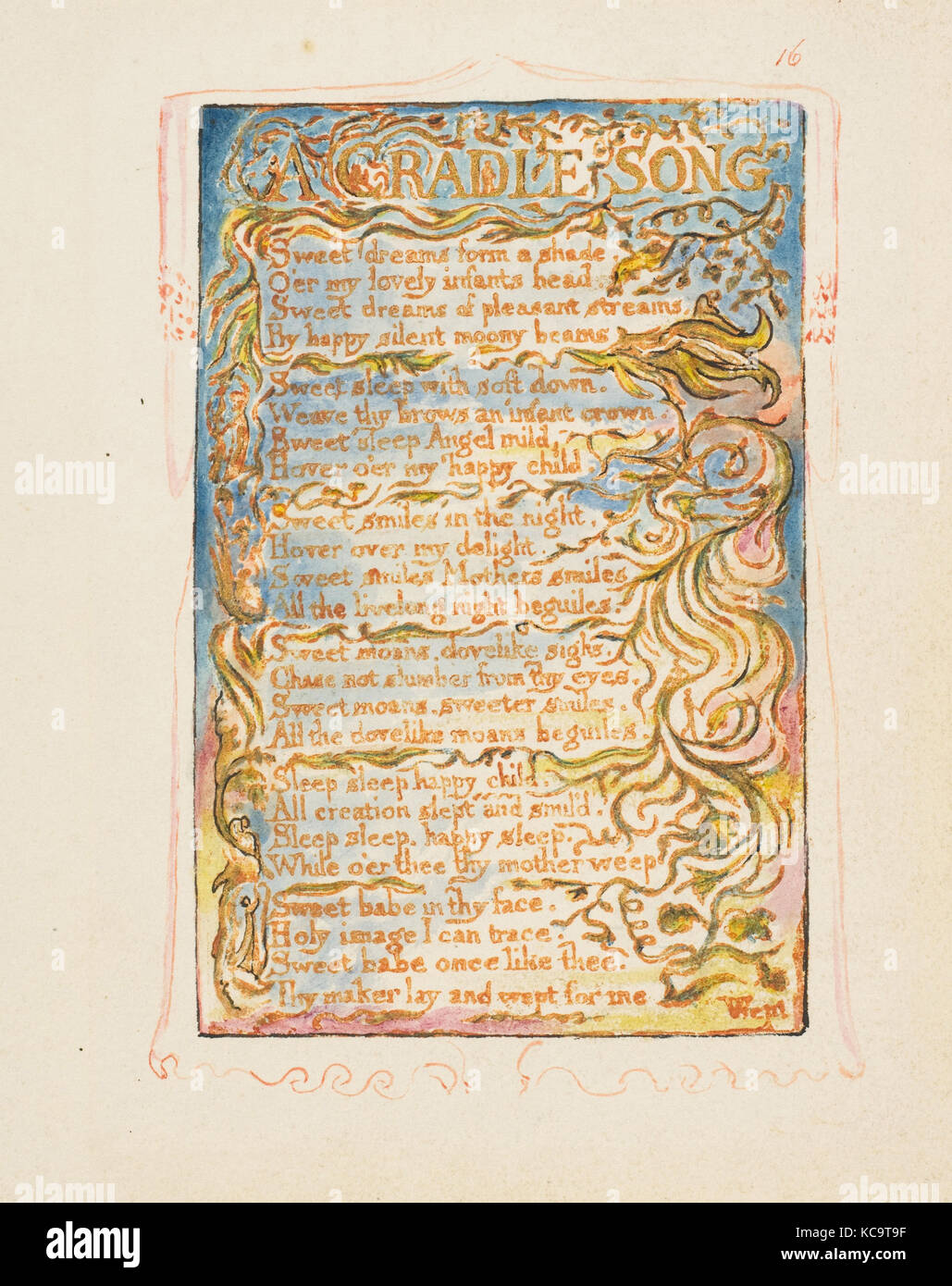 Lieder der Unschuld und Erfahrung: ein Wiegenlied, William Blake, Ca. 1825 Stockfoto