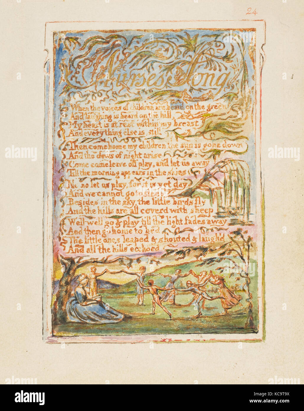 Lieder der Unschuld und Erfahrung: Song ist Krankenschwester, William Blake, Ca. 1825 Stockfoto