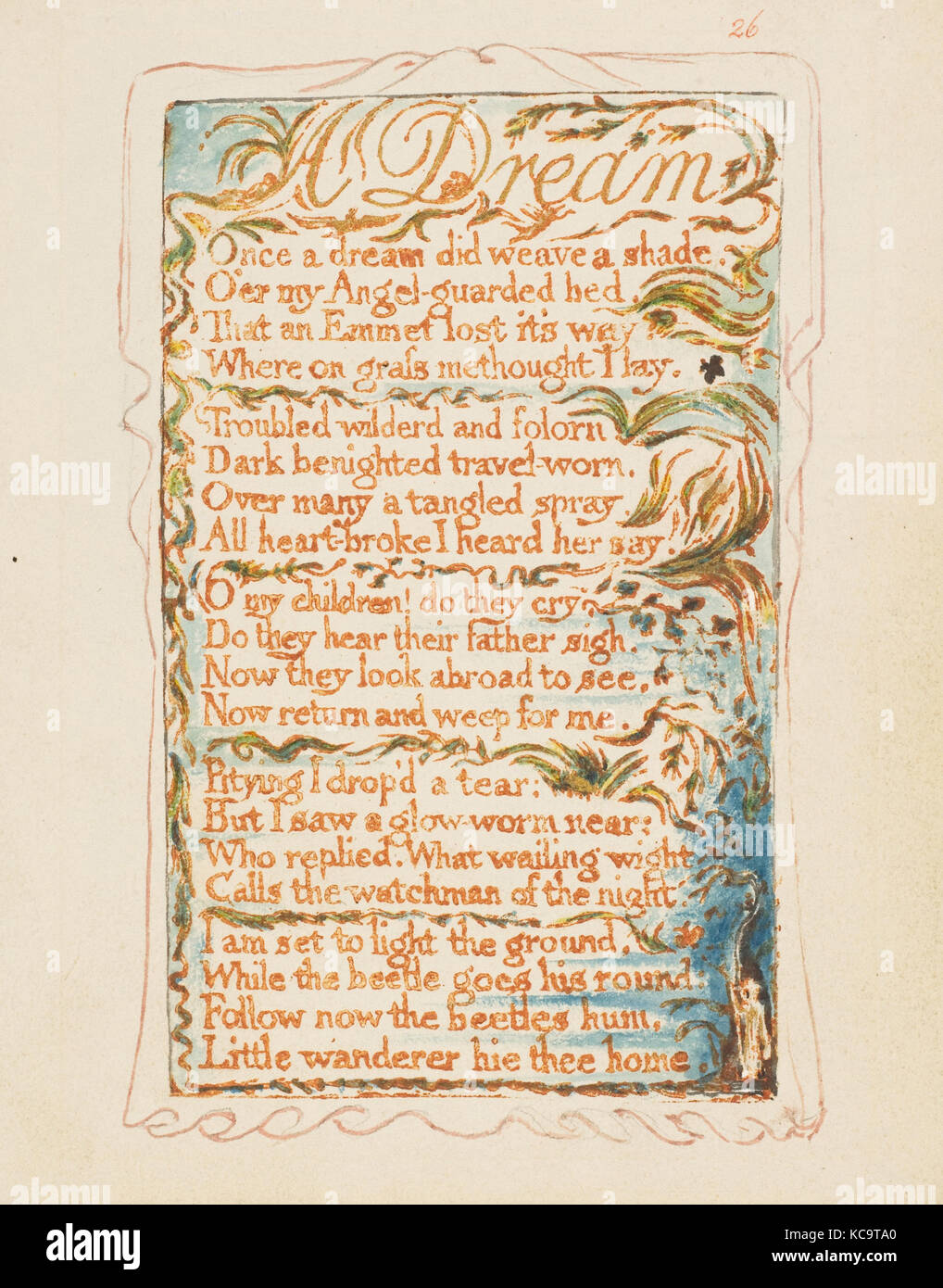 Lieder der Unschuld und Erfahrung: ein Traum, William Blake, Ca. 1825 Stockfoto