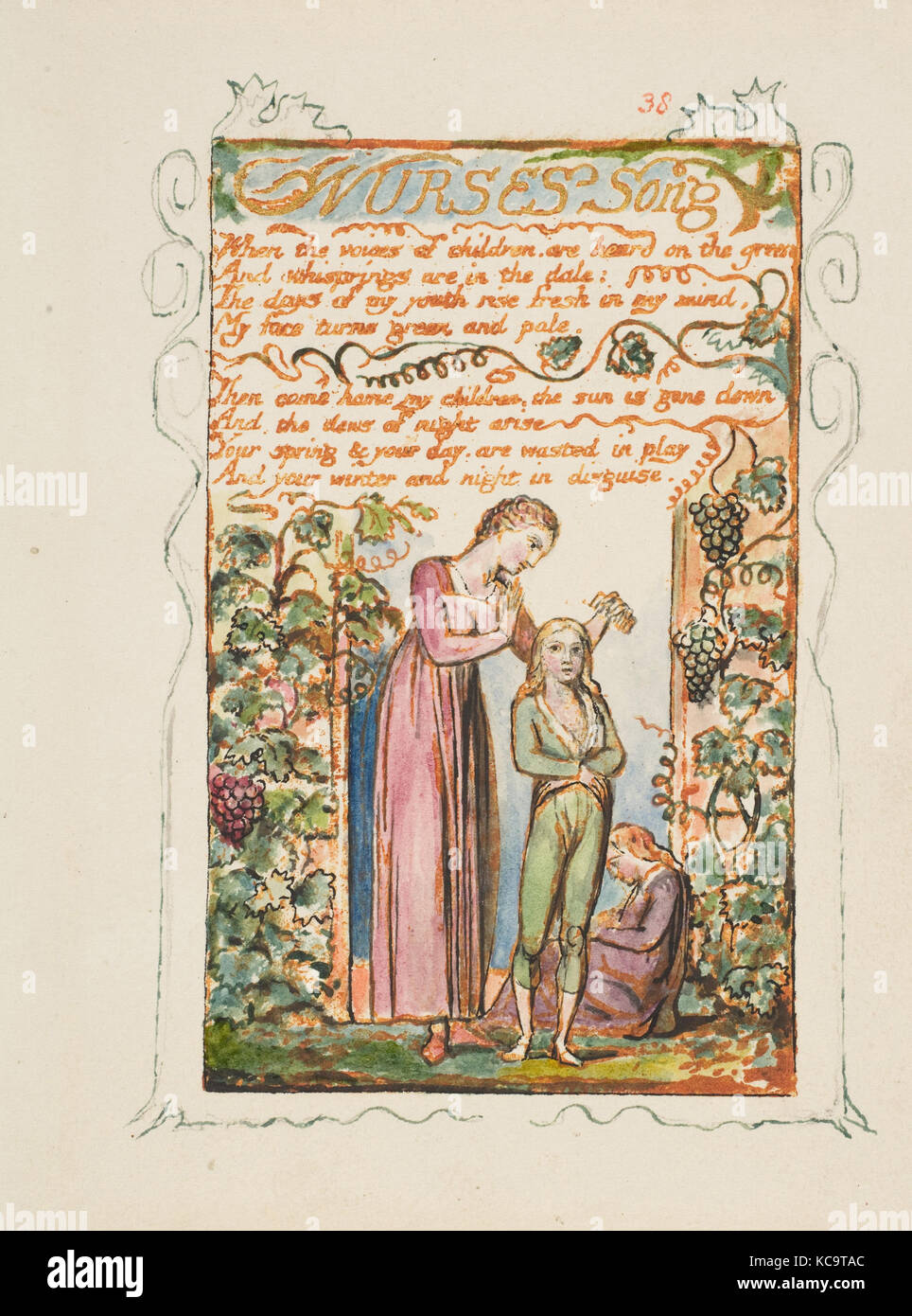 Lieder der Unschuld und Erfahrung: Krankenschwestern Song, William Blake, Ca. 1825 Stockfoto