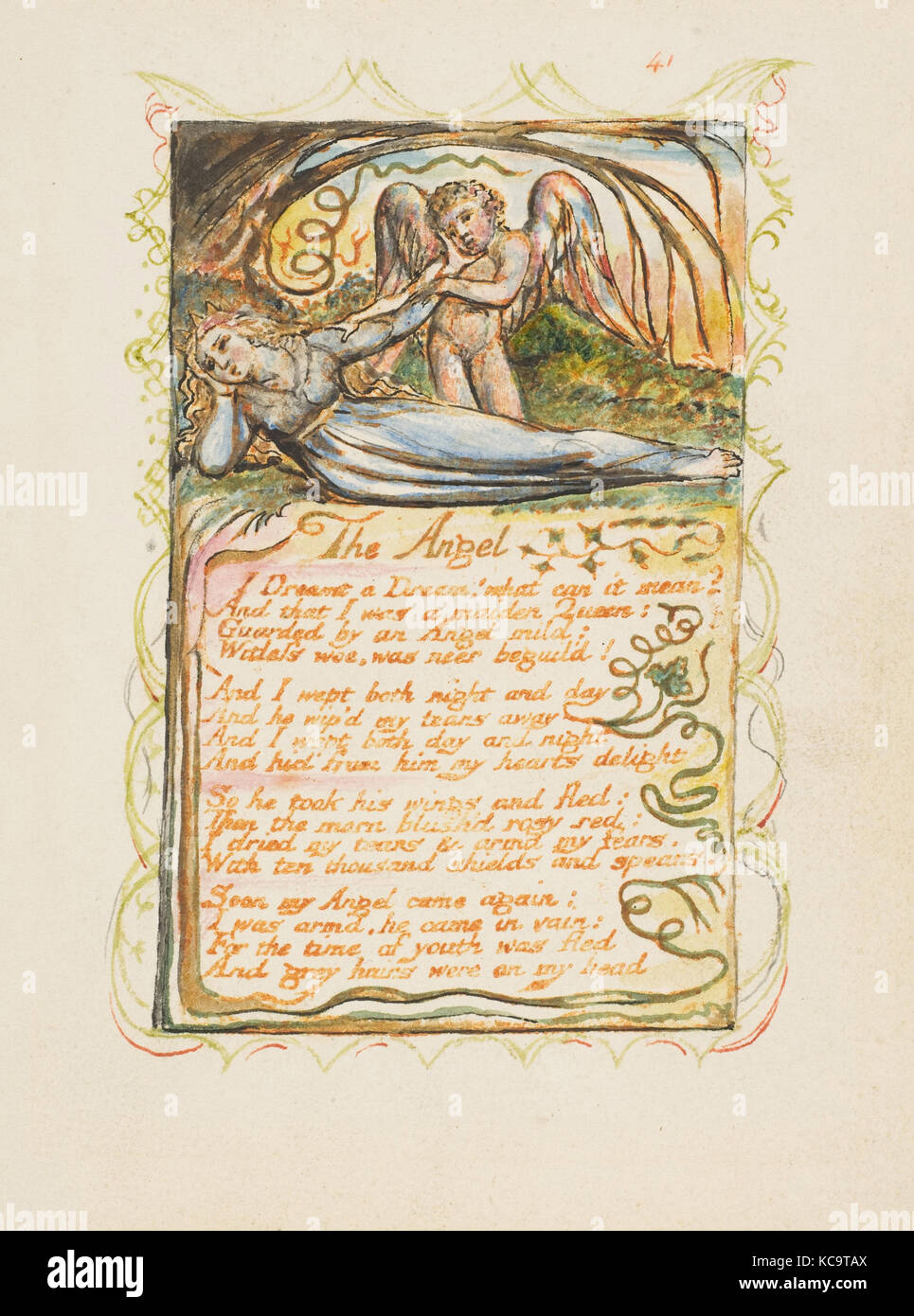 Lieder der Unschuld und Erfahrung: Der Engel, William Blake, Ca. 1825 Stockfoto