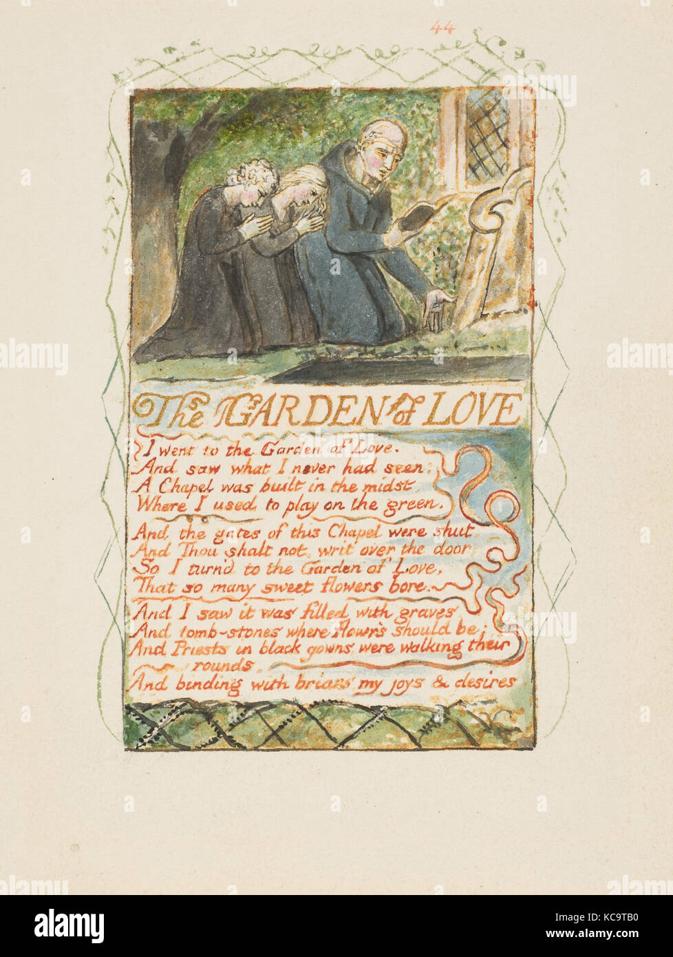 Lieder der Unschuld und Erfahrung: Der Garten der Liebe, William Blake, Ca. 1825 Stockfoto