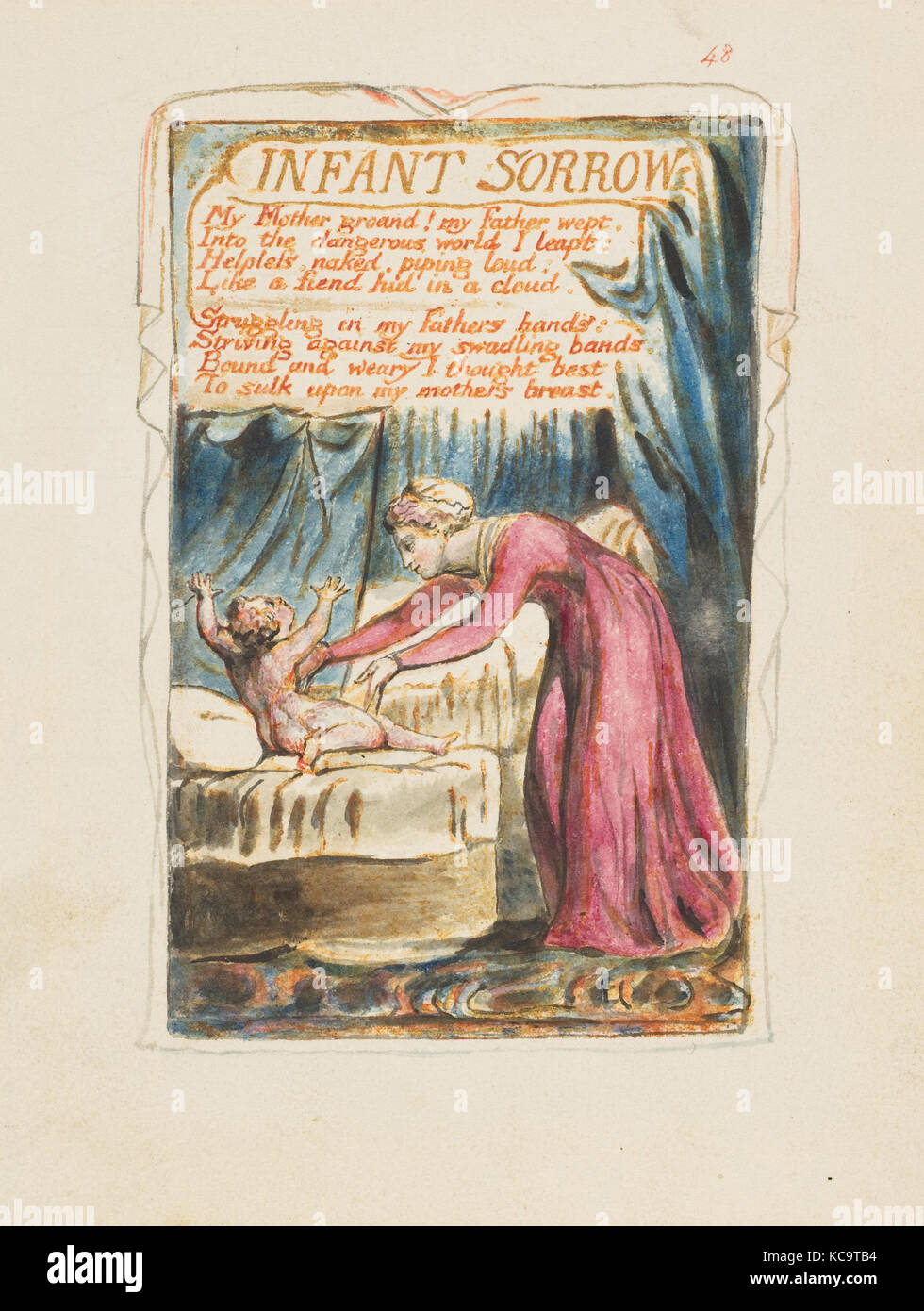 Lieder der Unschuld und Erfahrung: Kleinkind Trauer, William Blake, Ca. 1825 Stockfoto