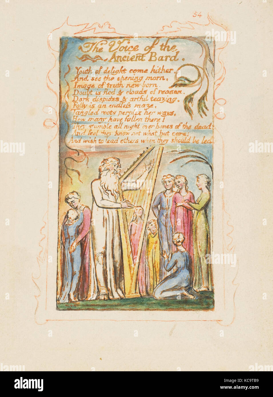 Lieder der Unschuld und Erfahrung: Stimme des alten Barden, William Blake, Ca. 1825 Stockfoto